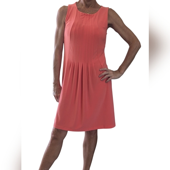 NWOT Catherine Malandrino Sleeveless Pleated Classic Mini Orange Dress Size S - Picture 1 of 14